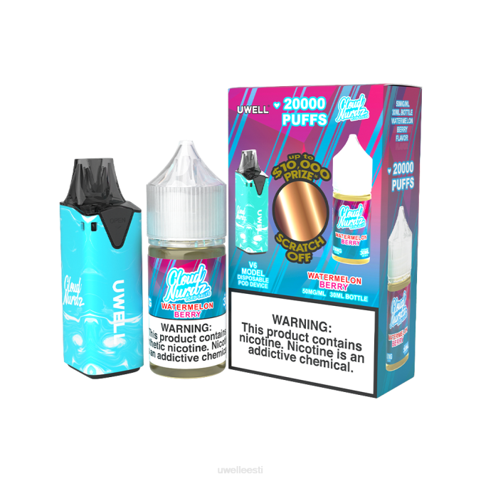 UWELL Eesti - UWELL V6 ühekordne aparaat + issi aur 30ml mahl - kollab kimp clr: punane/flv: võiküpsis 48mg N44R212