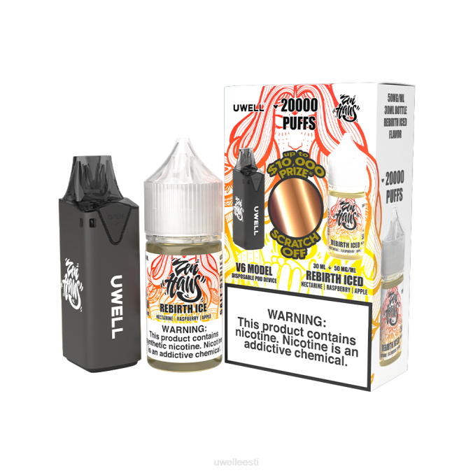 UWELL best vape - UWELL V6 ühekordne aparaat + issi aur 30ml mahl - kollab kimp clr: tsüaan/flv: lahe piparmünt 50mg N44R210