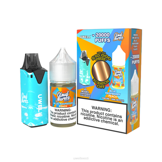 UWELL best vape - UWELL V6 ühekordne aparaat + issi aur 30ml mahl - kollab kimp clr: tsüaan/flv: lahe piparmünt 50mg N44R210