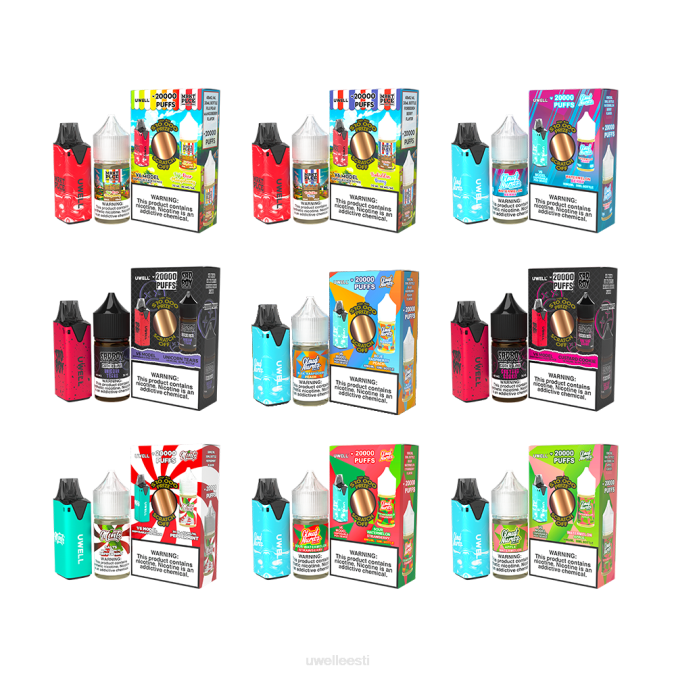 UWELL e cigarette - UWELL V6 ühekordne aparaat + issi aur 30ml mahl - kollab kimp clr: kollane/flv: jääroosa punš 50mg N44R218